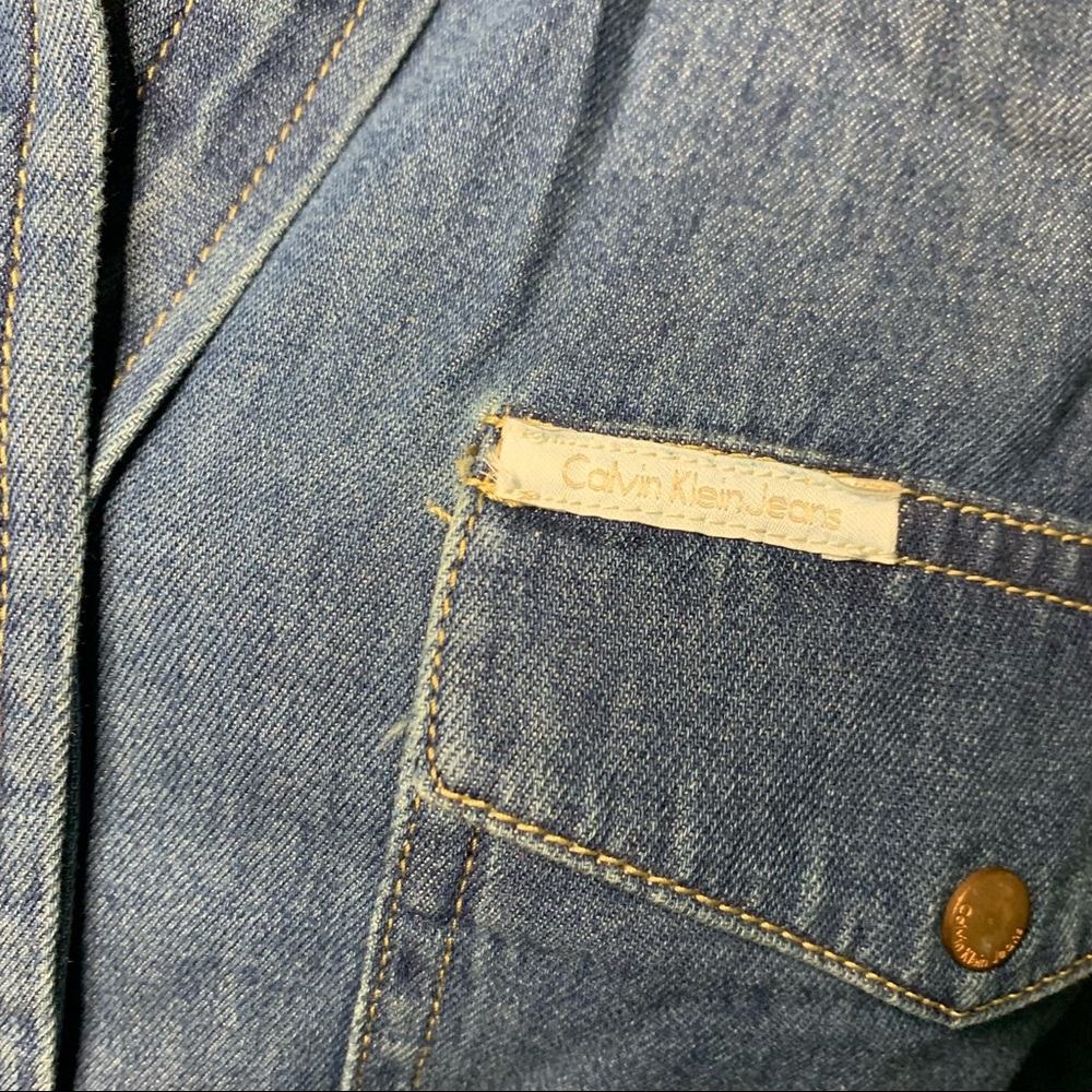 Calvin Klein Jeans Retro Denim Shirt Dress - Picture 4 of 4